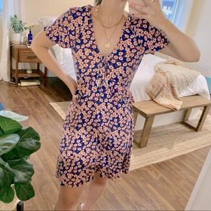 Topshop Short Sleeve Floral Dress